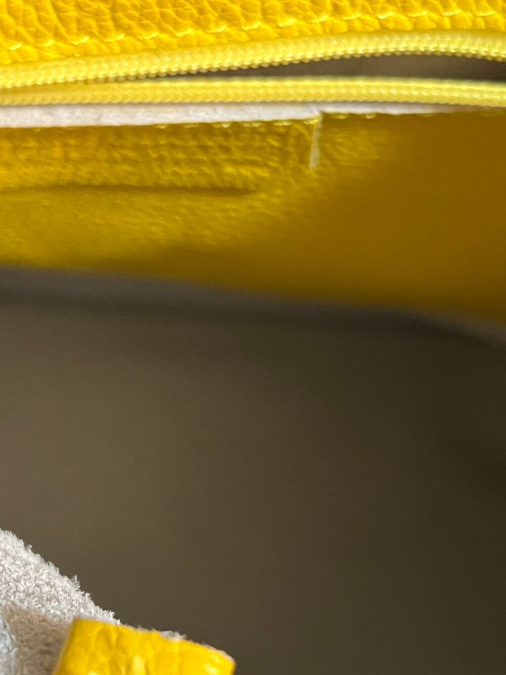 Italian Genuine Leather Yellow Tote Bag Pebbled Leather Shoulder Bag Borse in Pe - Picture 4 of 10